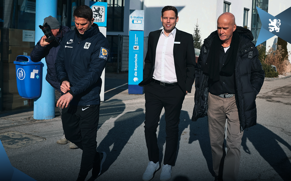 Auf dem Weg zur Pressekonferenz (v. li.): Patrick Glöckner, Dr. Christian Werner und Präsident Robert Reisinger.